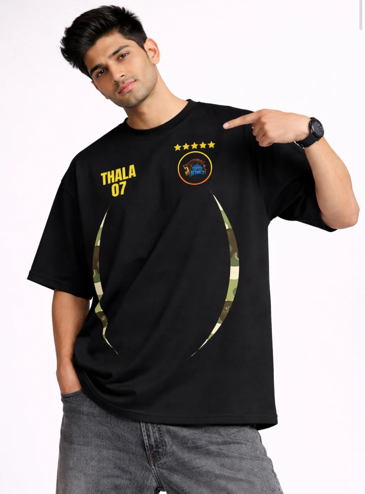 Captain 07 Oversized Tee β 240 GSM Premium Cotton (Black)